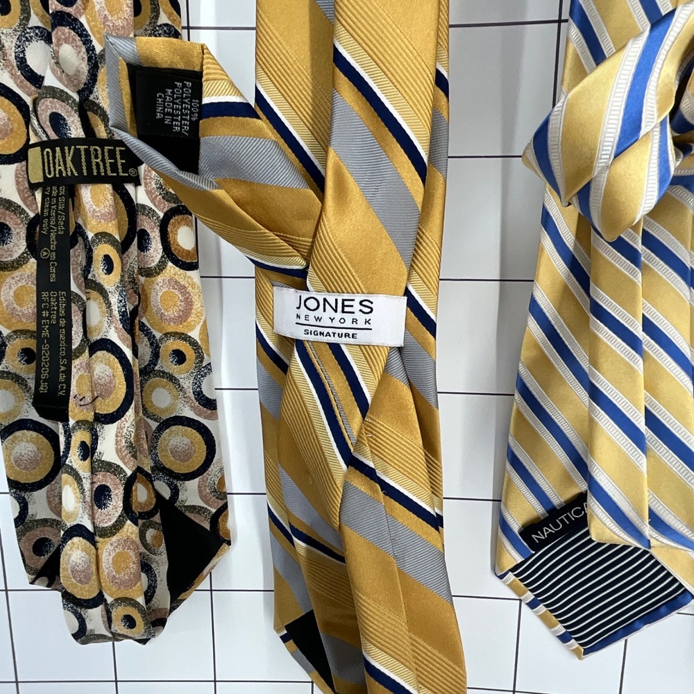 Mens Tie Bundle Lot 6 Nautica Jones New York Silk Striped Floral Geometric - Picture 7 of 13